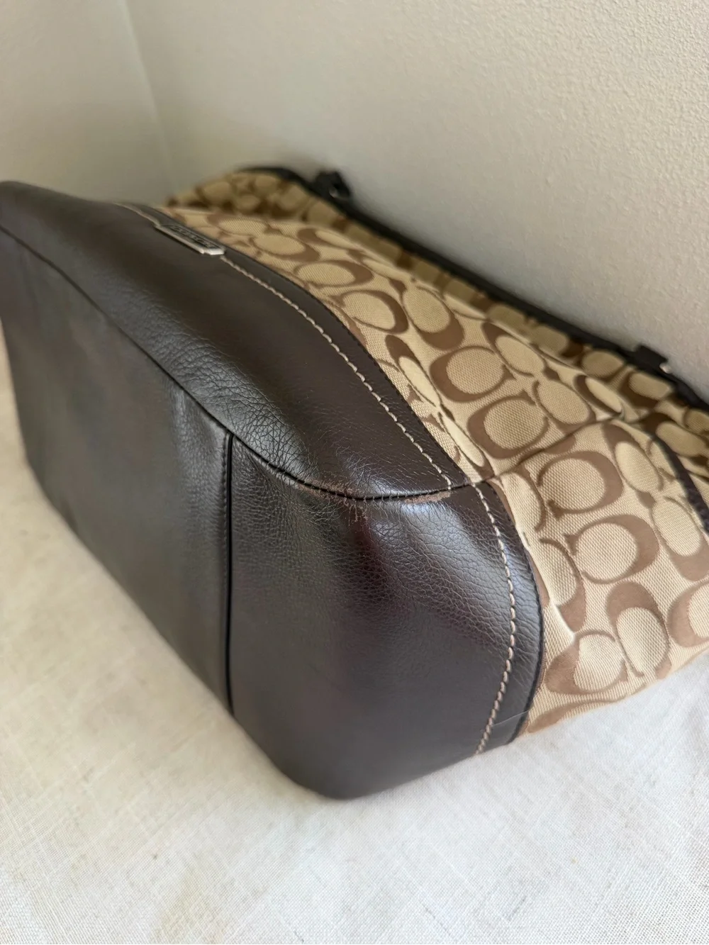 Coach Brown Signature Carrie Leather Tote - Picture 6 of 15